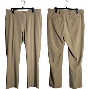 FootJoy Flat Front Chino Golf Pants Men's 36x32 Tan Performance Preppy Stretch